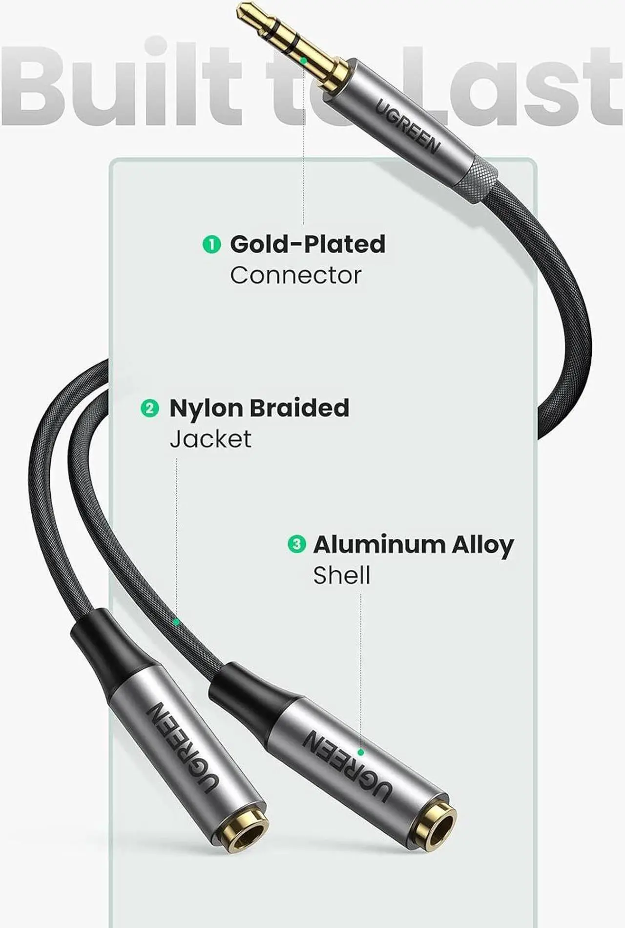 Alt view image 6 of 7 - Headphone Splitter 3.5mm Aux Splitter 2 Female to 1 Male Audio Y Splitter Stereo Dual Headphone Adapter Compatible with MacBook iPad PC Tablet Laptop TV Phone PS4 Speaker