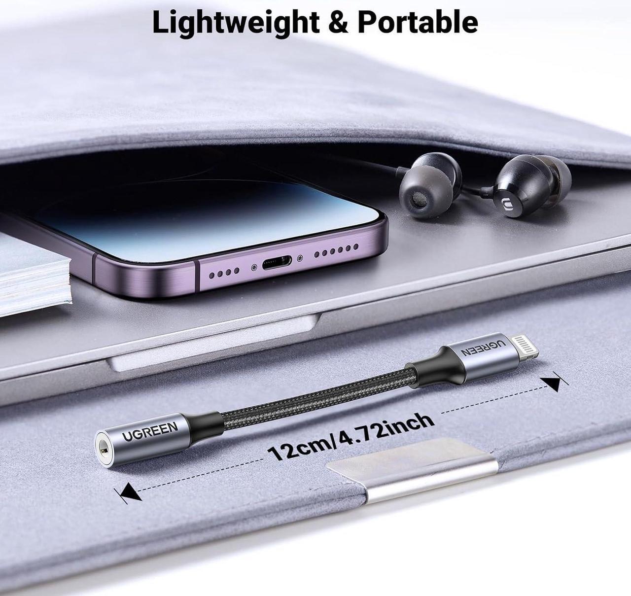 Alt view image 7 of 7 - Headphone Adapter for iPhone Lightning to 3.5mm Adapter  MFi Certified Lightning Aux Audio Jack Dongle Compatible with iPhone 14 Pro Max/14 Plus/13 12 Pro Max/SE/11 Pro Max/XS Grey