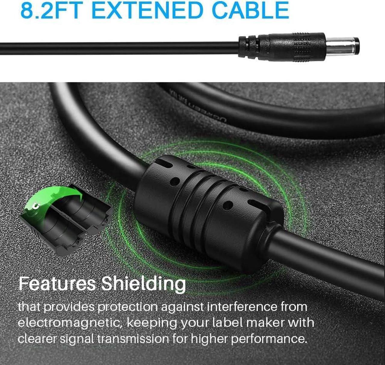 Alt view image 4 of 7 - Ac Dc Adapter for Brother P-Touch PT-D210 PTD 210 PTD220 PT-D200VP PTH110 Label Maker UL Listed Power Supply Charger for Brother AD-24 AD-24ES AD-20 AD-30 (8.2 Ft Long Cord)