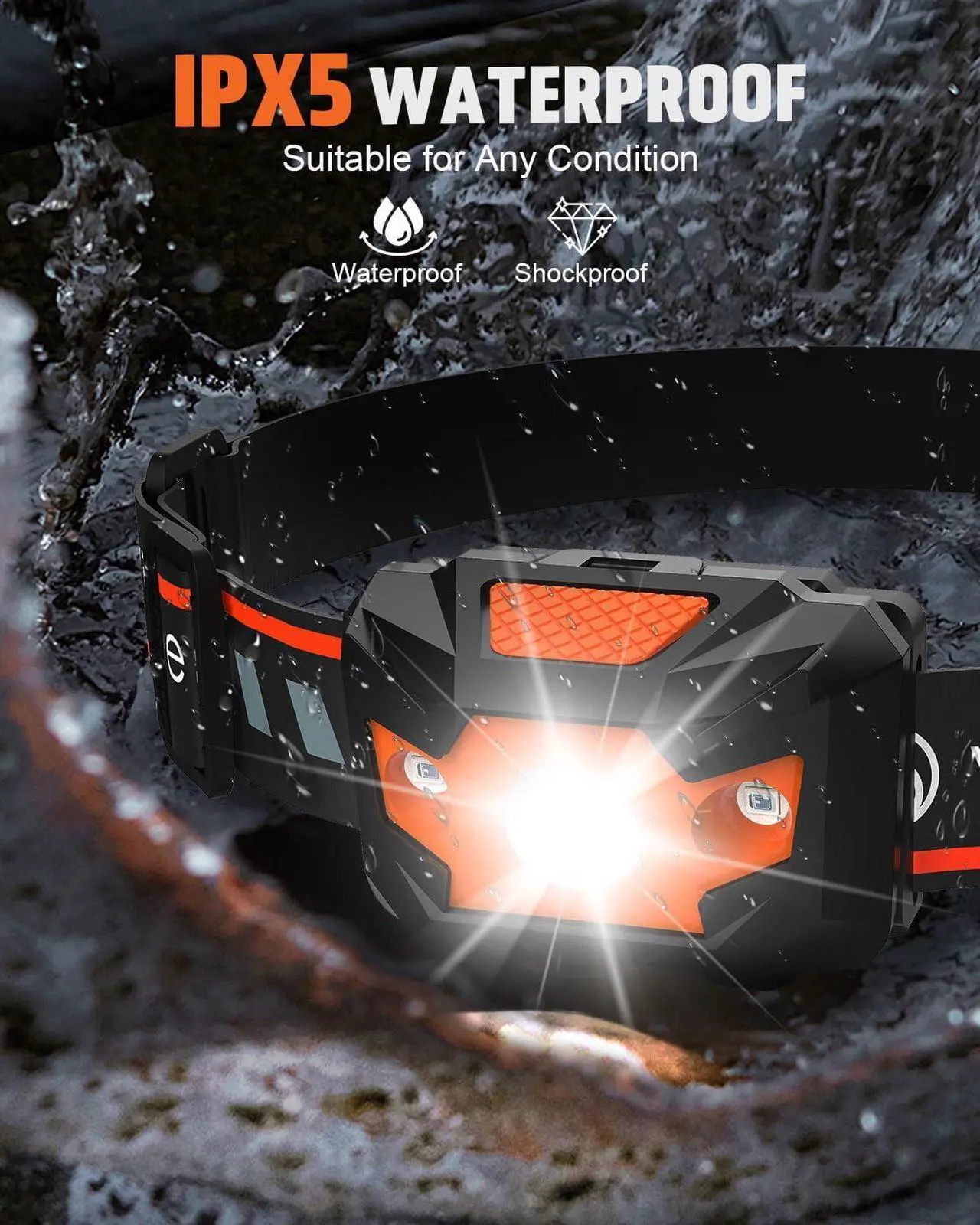 Alt view image 4 of 7 - Headlamp 2 Pack 4 Modes Red Light Head Lamp Battery Powered Hardhat Mechanic Waterproof Headlamps Flashlight LED Head Lamps for Adults Kids Camping Running Hiking Outdoor Fishing