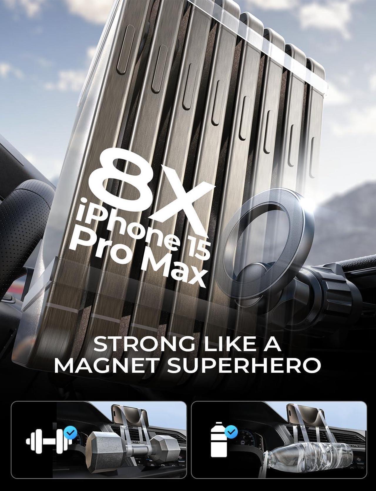 Alt view image 3 of 7 - 2 Pack Fits MagSafe Car Mount Magnetic Phone Holder for Car[24 Super Magnets]car Vent Phone Mount Mag safe Phone Holder Car Accessories for iPhone 16 15 14 13 Pro Max Plus Mag Safe Case Black