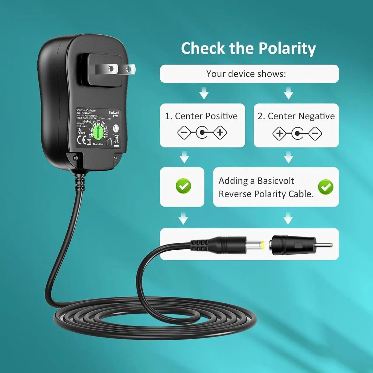 Alt view image 5 of 7 - 18V 1A AC DC Power Supply Adapter US Wall Charger DC Plug 5.5x2.1mm & 2.5mm Compatible with for 18volt (0.1A 0.15A 0.2A 0.25A 0.3A 0.4A 0.5A 0.6A 0.7A 0.8A 0.9A) 100mA~1000mA Equipment