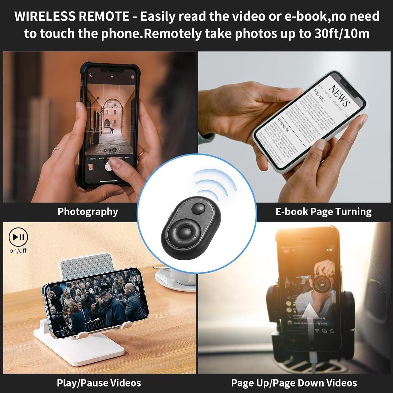 Alt view image 3 of 7 - Phone Holder for Desk Bed Overhead Phone Mount with Wireless Remote Flexible Phone Stand Lazy Bracket Mount Long Arms Clamp Clip for iPhone  Google Pixel Moto