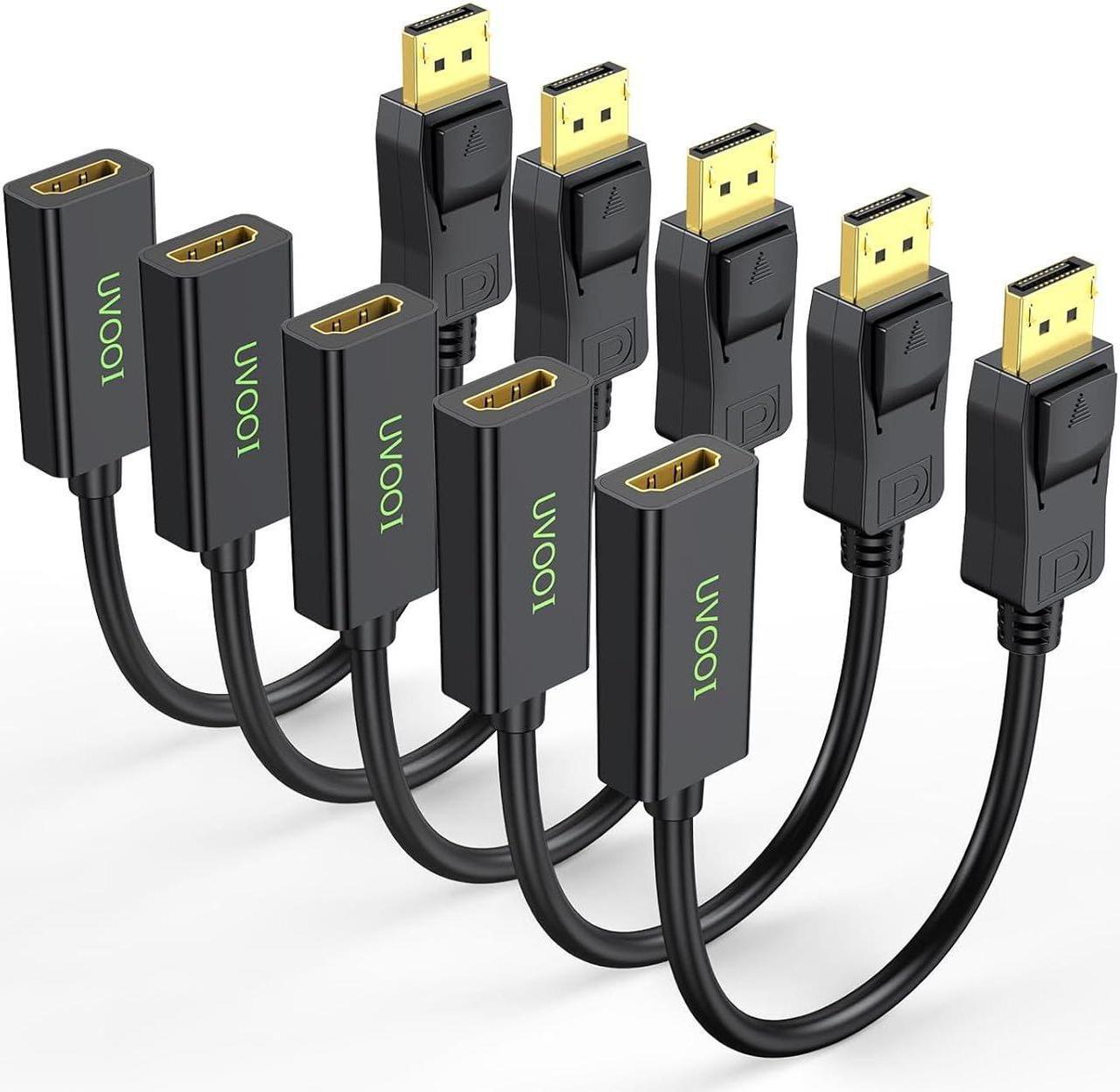 Alt view image 2 of 7 - DisplayPort (DP) to HDMI Adapter Cable Display Port to HDMI Adapter Converter Male to Female Connector 1080P for Computer Desktop Laptop PC Monitor Projector HDTV-Black