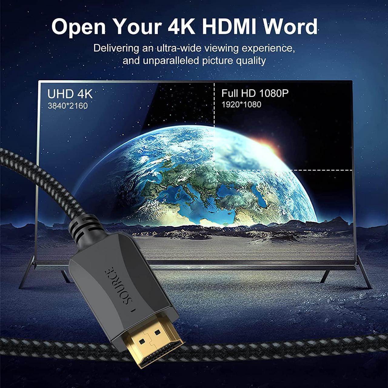Alt view image 3 of 7 - Short HDMI Cables 1 Ft 5-Pack Thin 4K HDMI Cables Braided- High Speed HDMI 2.0 Cable Male to Male Flexible with Ethernet 4K@60hz HDR 3D ARC & CL3 Rated