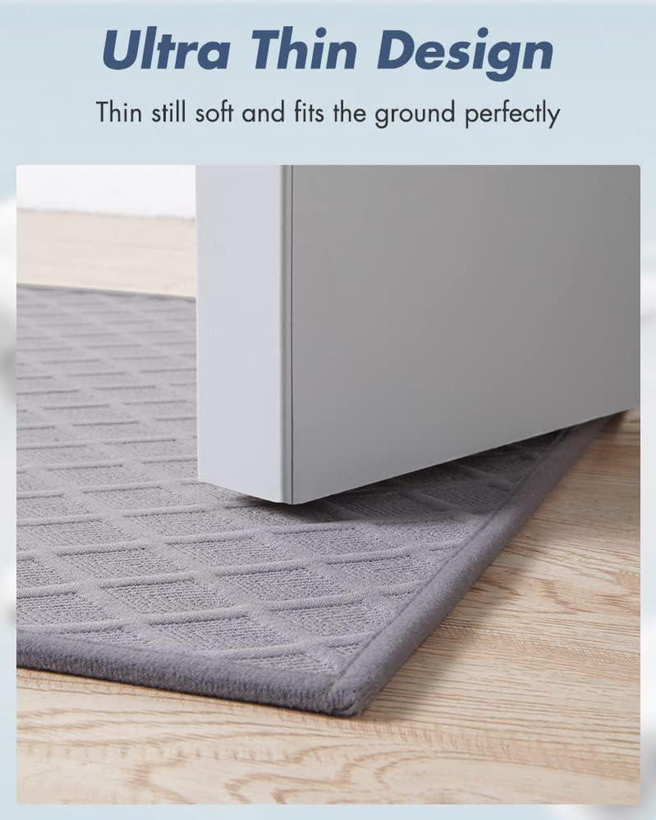 Alt view image 4 of 7 - Ultra Thin Bathroom Rugs Rubber Bath Mats for Bathroom Non Slip Absorbent Bath Rug for Floor Shower Sink (17x28 Grey)