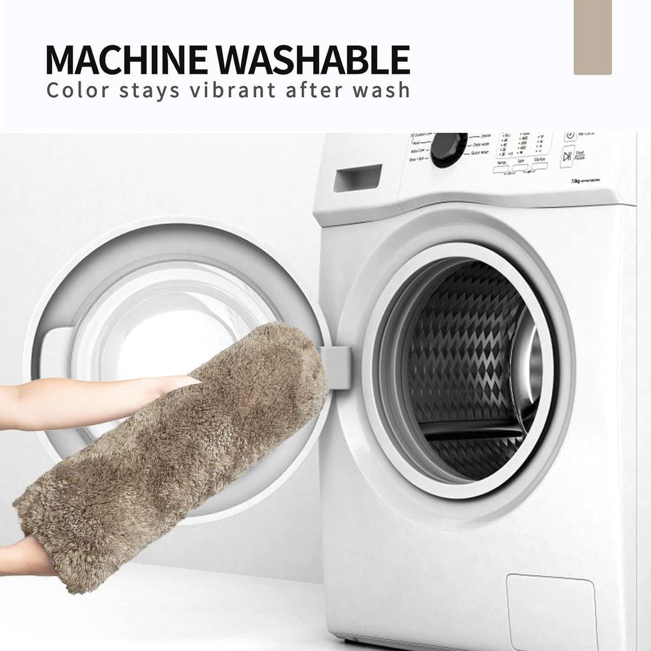 Alt view image 6 of 6 - Bathroom Rugs Non-Slip for Bathroom Soft Shaggy Bath Mats for Bathroom Floor Absorbent Plush Bathroom Mats Machine Washable Bathroom Rug Mat 17x24 Inches Beige