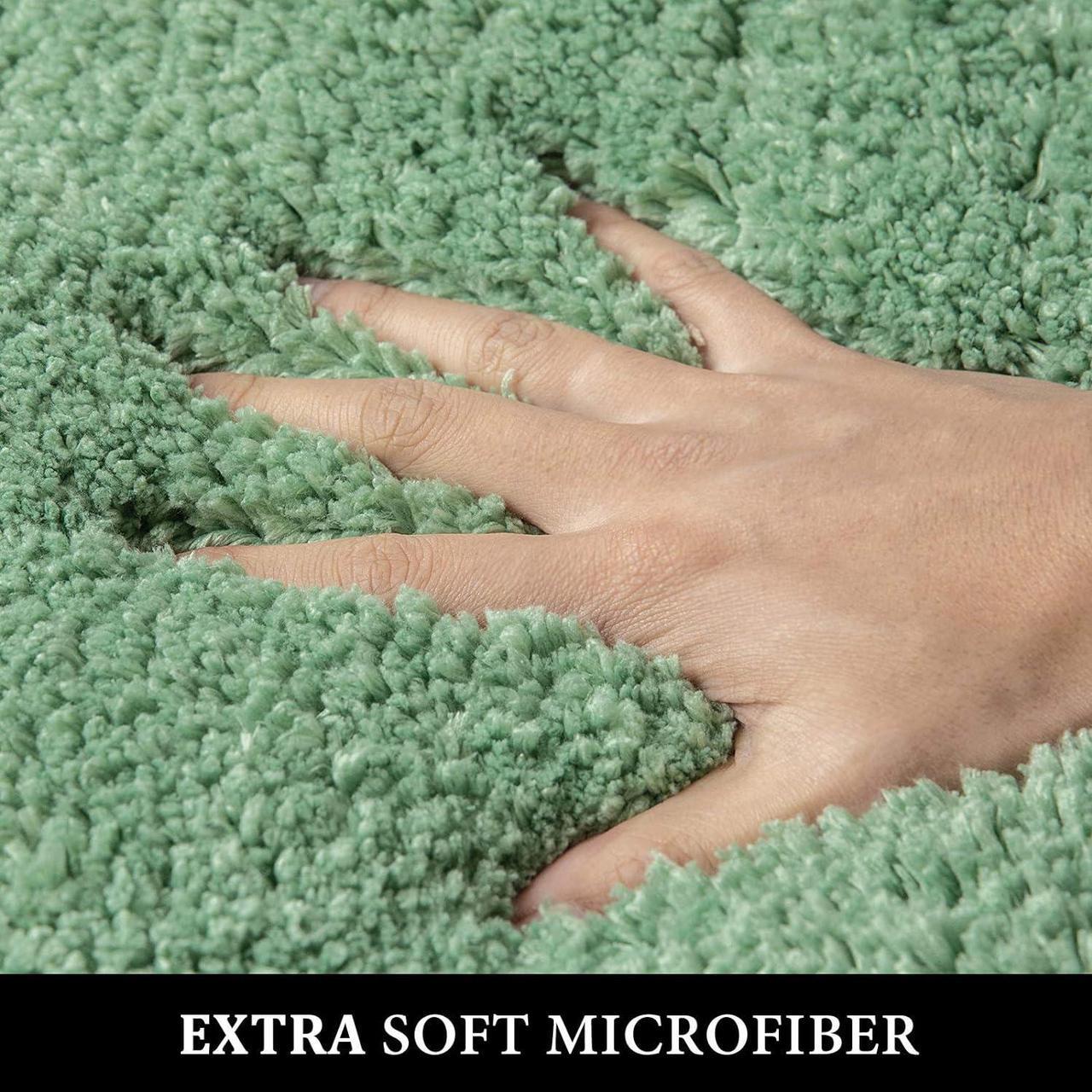 Alt view image 2 of 6 - Extra Thick Non Slip Bathroom Rug Shaggy Soft Bath Mat Plush Microfiber Absorbent Water for Shower Tub Machine Washable (Sage Green 16x24 Inches)