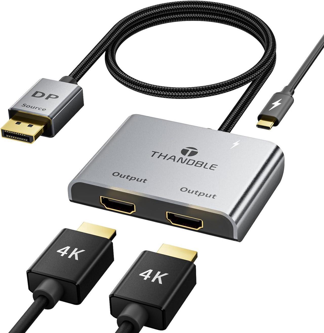Main image of DisplayPort to Dual HDMI Adapter (4K@60Hz) DP to HDMI Splitter for Dual Monitors Extended Display MST Display Port to HDMI 1 in 2 Out Hub for PC Graphics Card