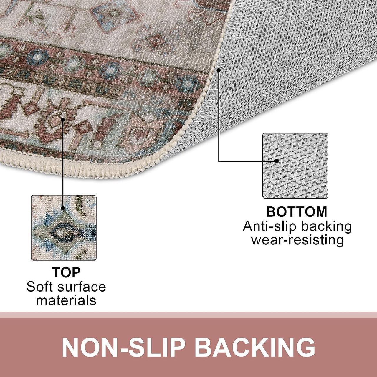 Alt view image 2 of 7 - Washable Indoor Doormat Non Slip Retro Floor Mat 20 x 32 Area Rug Quick Absorbent Entrance Rug Distressed Front Door Mat Welcome Mats Entryway Rug Doormats for Kitchen Home Patio