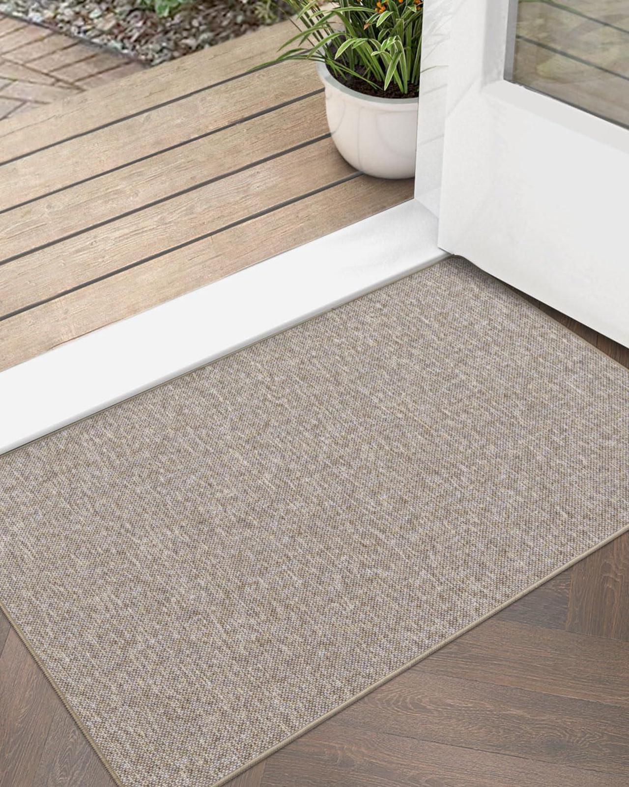 Main image of Entryway Rug Indoor Door Mat for Entrance Non Slip Absorbent Low Profile Doormat Long-Lasting Rubber Backing Entry Rug 31.5x19.5 Khaki