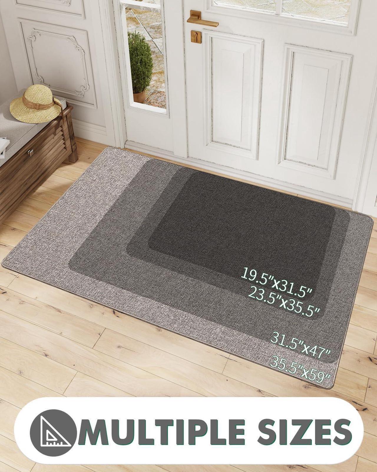 Alt view image 3 of 7 - Entryway Rug Indoor Door Mat for Entrance Non Slip Absorbent Low Profile Doormat Long-Lasting Rubber Backing Entry Rug 31.5x19.5 Khaki