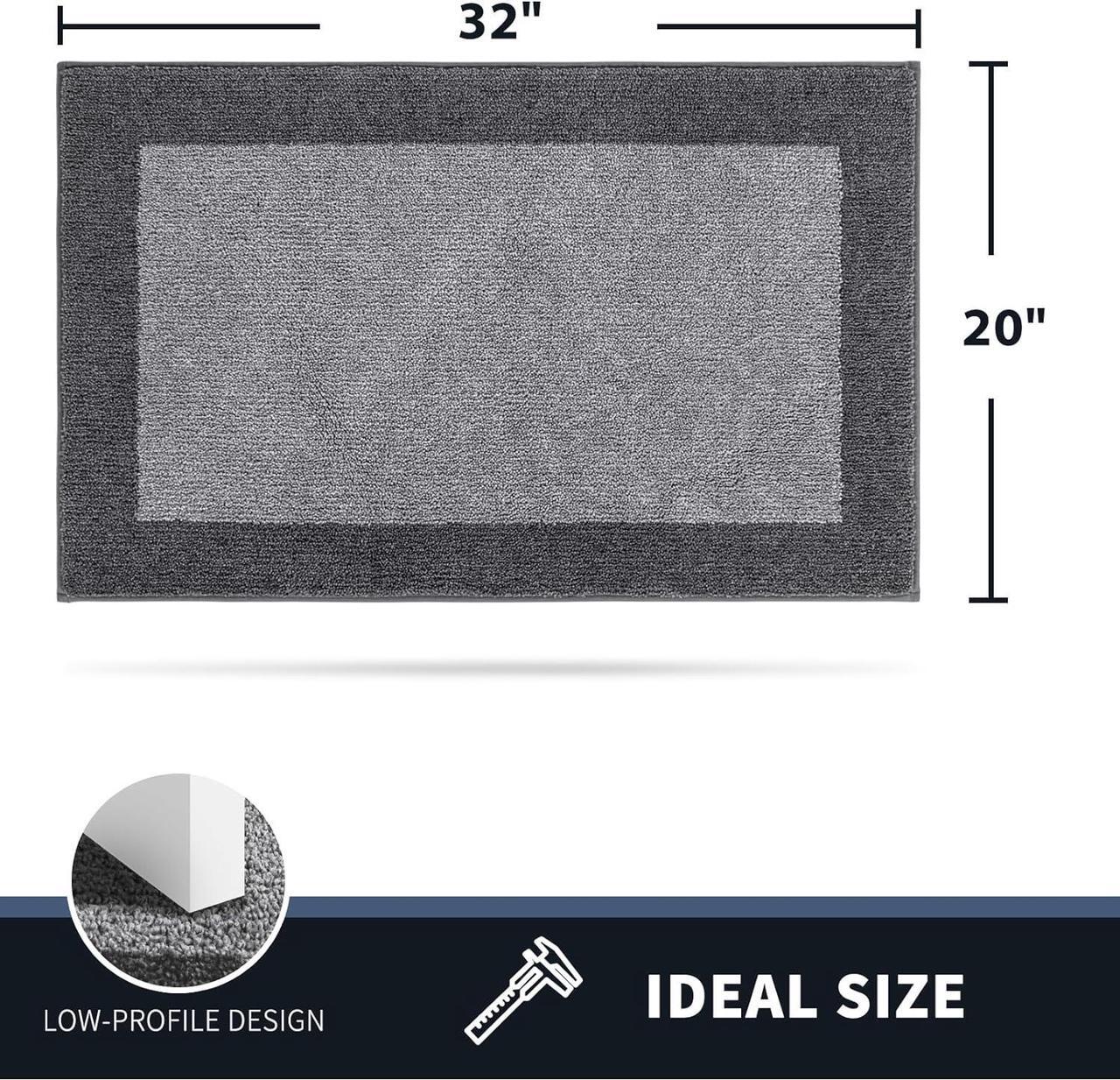 Alt view image 2 of 7 - Dirt Trapper Door Mat 20 x 32 Non-Slip/Skid Machine Washable Entryway Rug Shoes Scraper Throw Rug Super Absorbent Area Rug for Muddy Wet Shoes and Paws Light Grey & Grey