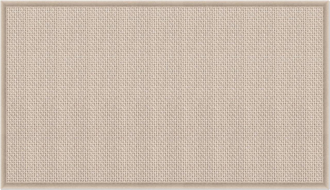 Main image of Indoor Door Mat Rug Non Slip Washable Entry Mat Entry Way Rug Small Outdoor Door Mat Stain Dirt Resistant Front Rubber Door Mat Outdoor Entrance Low Profile House Patio Entry Rug Beige
