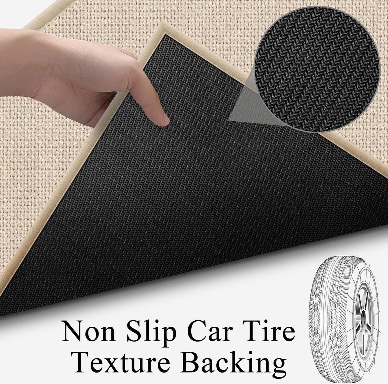 Alt view image 6 of 6 - Indoor Door Mat Rug Non Slip Washable Entry Mat Entry Way Rug Small Outdoor Door Mat Stain Dirt Resistant Front Rubber Door Mat Outdoor Entrance Low Profile House Patio Entry Rug Beige