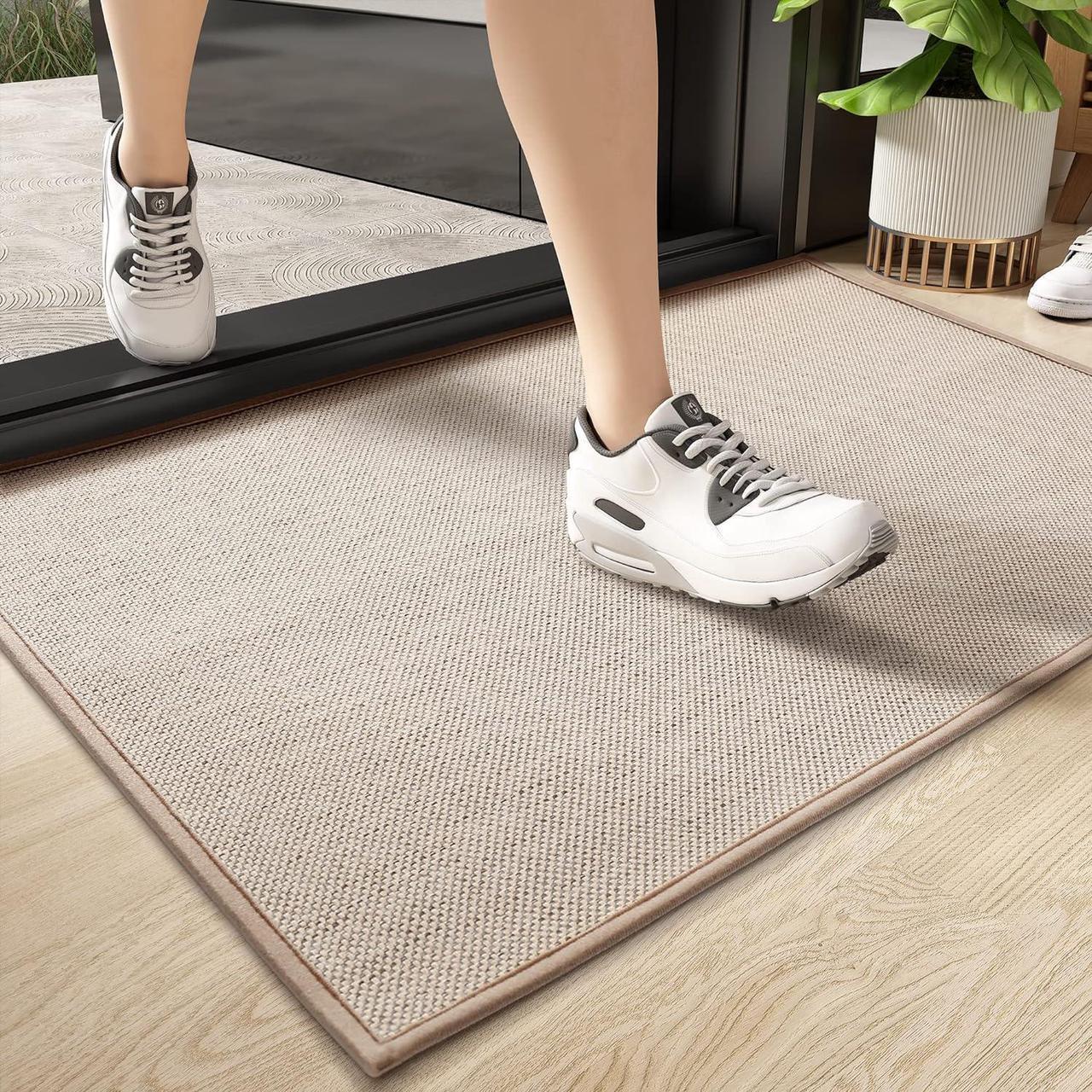 Main image of Door Mat 22x31 Indoor/Outdoor Mat Front Door Mat Indoor Rugs for Entryway Non Slip washable Absorbent Low-Profile Inside Door Mat Entry Mat Entry Rug Door Mat Indoor Entrance Khaki