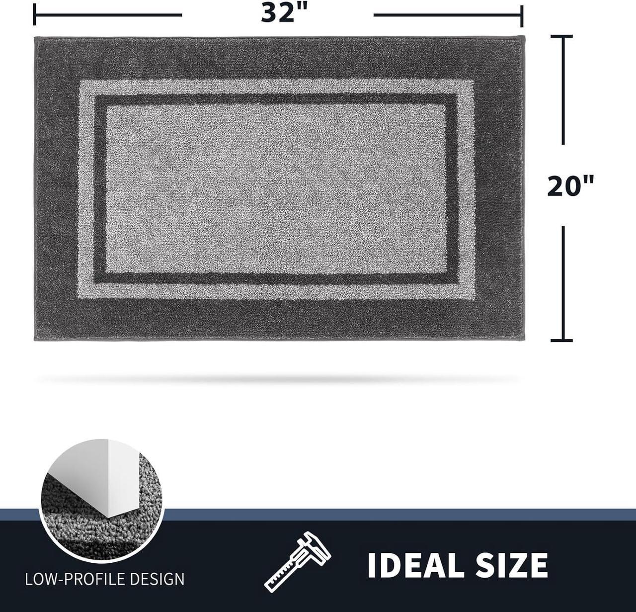 Alt view image 2 of 7 - Dirt Trapper Door Mat 20 x 32 Non-Slip/Skid Machine Washable Entryway Rug Shoes Scraper Area Rug Super Absorbent Welcome Mat for Muddy Wet Shoes and Paws Light Grey & Dark Grey