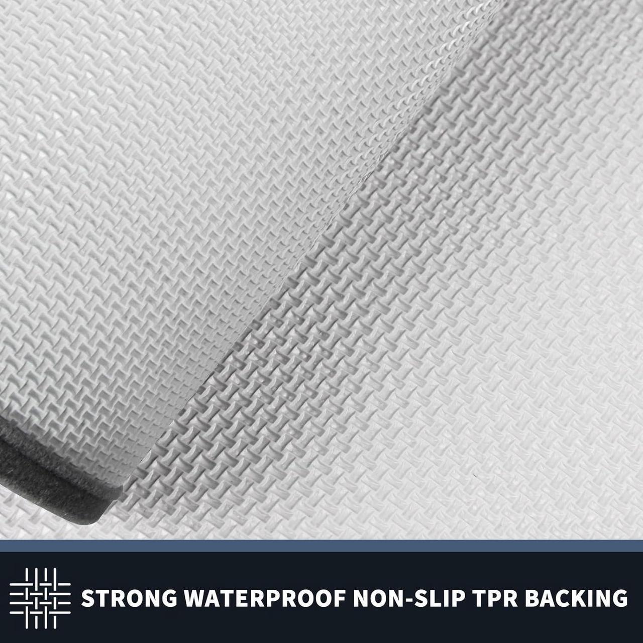 Alt view image 4 of 7 - Dirt Trapper Door Mat 20 x 32 Non-Slip/Skid Machine Washable Entryway Rug Shoes Scraper Area Rug Super Absorbent Welcome Mat for Muddy Wet Shoes and Paws Light Grey & Dark Grey