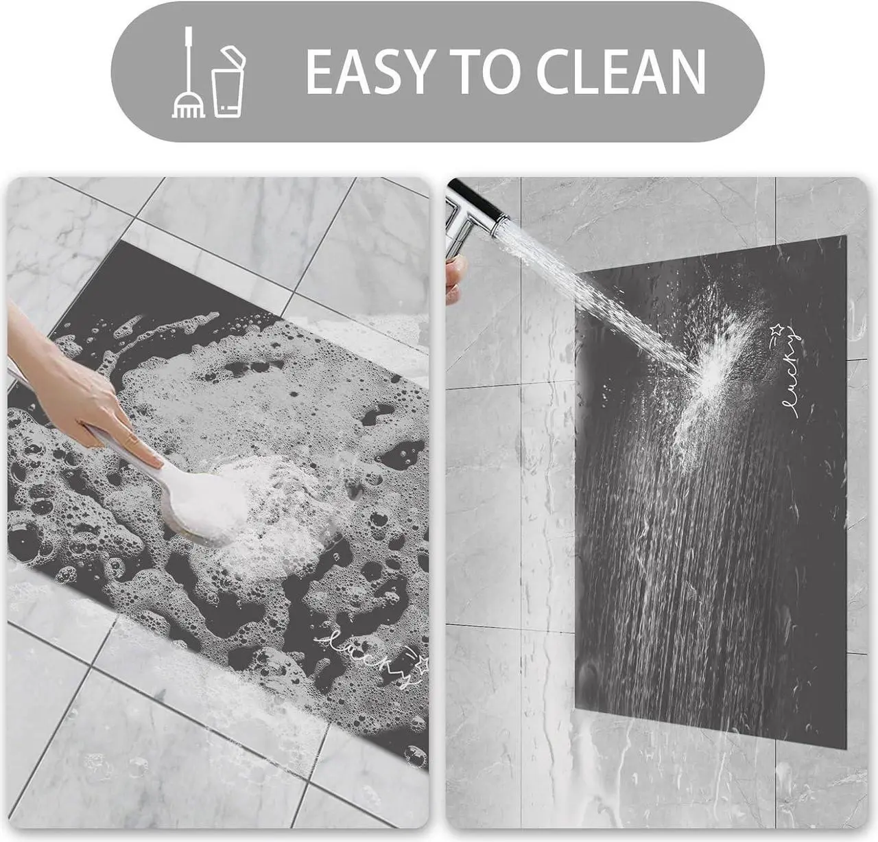 Alt view image 6 of 7 - Ultra Thin Door Mat Indoor Small Entryway Rugs Non Slip Absorbent Inside Door Mat for Front Door Entrance Throw Rugs with Rubber Backing Machine Washable 2416 Black