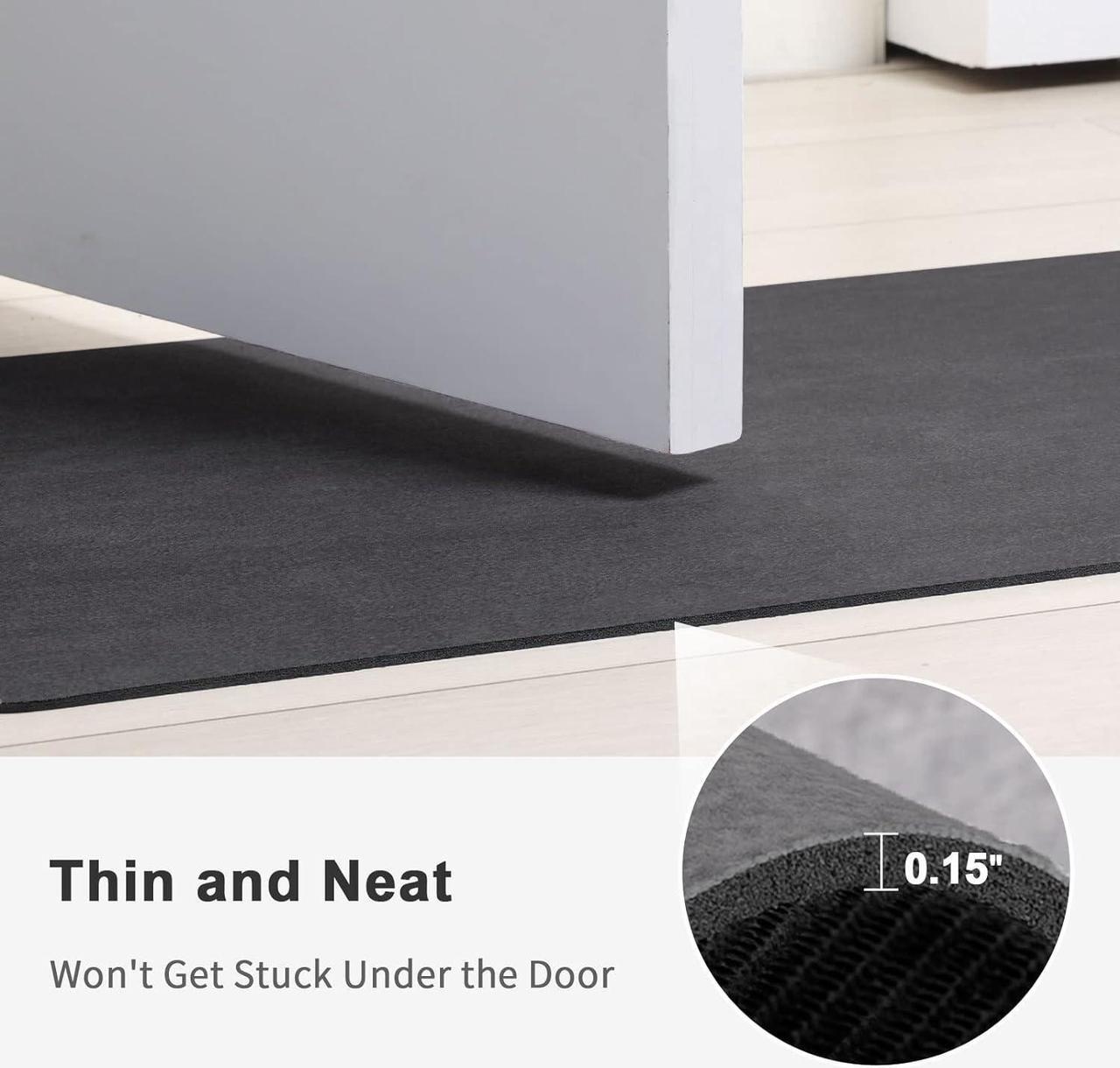 Alt view image 5 of 7 - Bath Mat Rug Super Absorbent Quick Dry Non-Slip Thin Bathroom Rugs Easy Clean Washable Bathroom Floor Mat That Fit Under Door Thin Shower Mat for Bathtub Sink Bedroom 15x23 inch Dark Grey