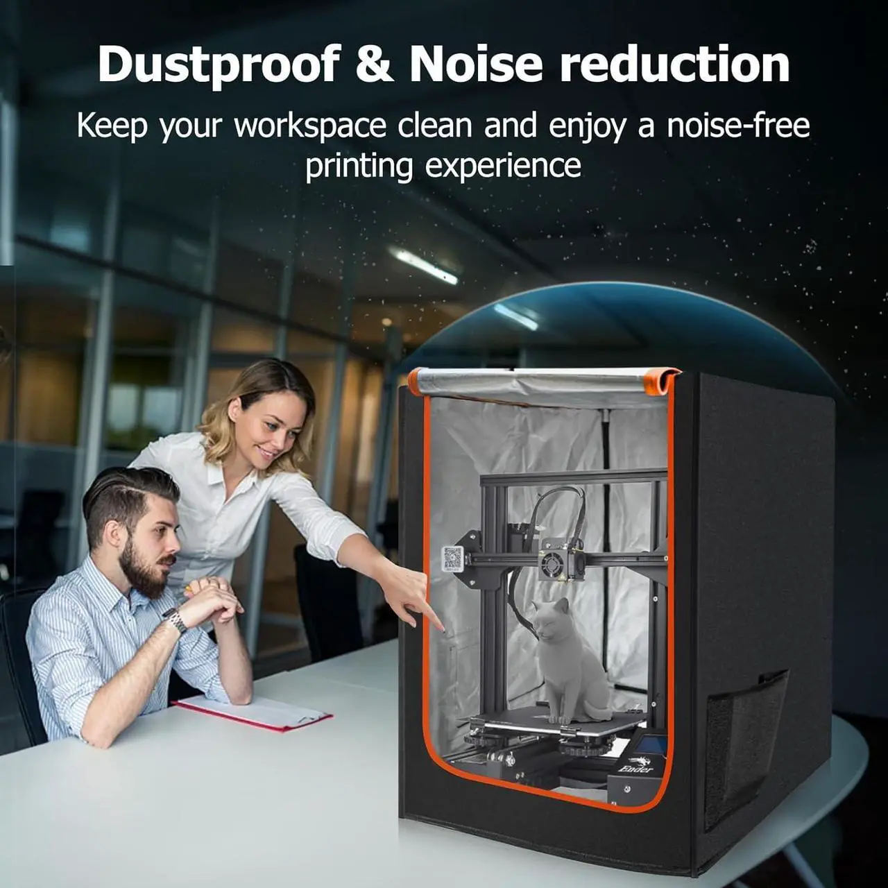 Alt view image 6 of 6 - 3D Printer Enclosure with LED Lighting Fireproof Dustproof Tent Constant Temperature Protective Cover for Creality Ender 3/Ender 3 Pro/Ender 3V2/Ender 3S1/Neo/Anycubic Elegoo Medium