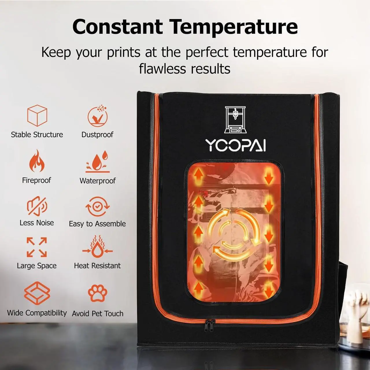 Alt view image 4 of 6 - 3D Printer Enclosure with LED Lighting Fireproof Dustproof Tent Constant Temperature Protective Cover for Creality Ender 3/Ender 3 Pro/Ender 3V2/Ender 3S1/Neo/Anycubic Elegoo Medium