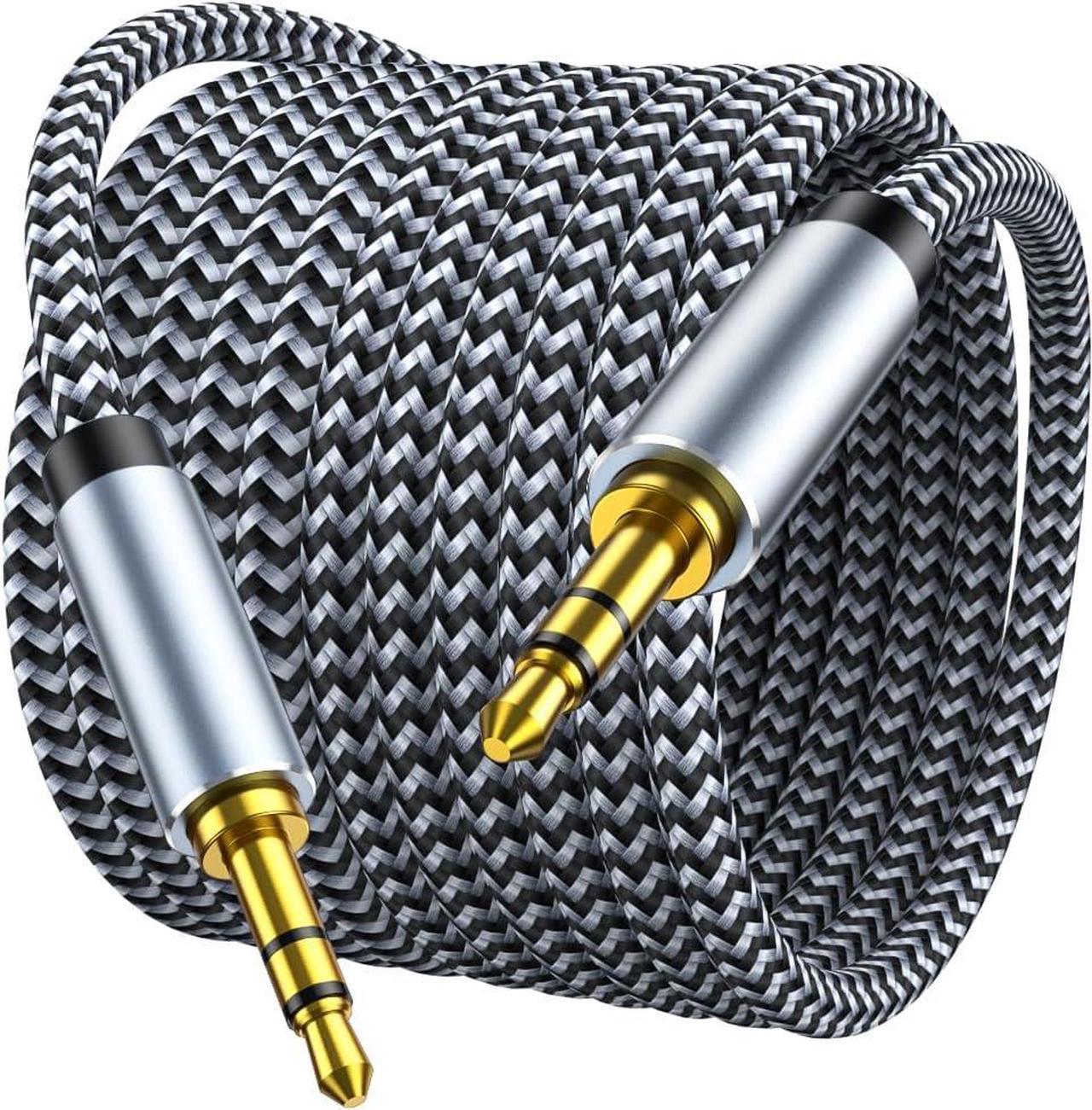 Aux Cord 4ft 3.5mm Audio Cable - Nylon Braided Aux Cable 3.5mm Male to Male AUX Cord for Car Headphones Home Stereos Speaker