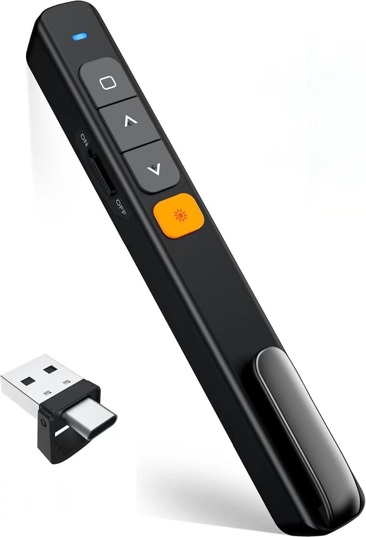 Main image of 2-in-1 USB Type C Wireless Presenter Remote Hyperlink Volume Control Presentation Clicker for PPT Clicker RF 2.4GHz Presentation Remote Slide Advancer for PowerPoint Mac Laptop Keynote.