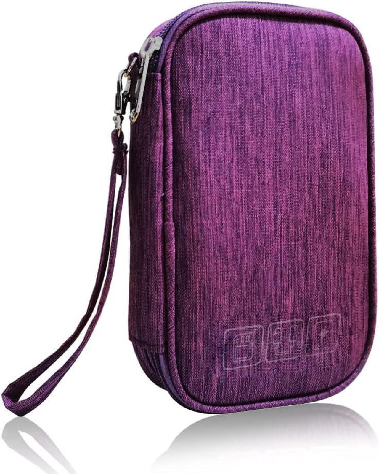 Main image of Electronic Organizer Bag Cable Organizer Travel Cord Organizer Case Pouch Portable Carrying Case for Charger Hard Drive Earphone USB SD Card (Purple)