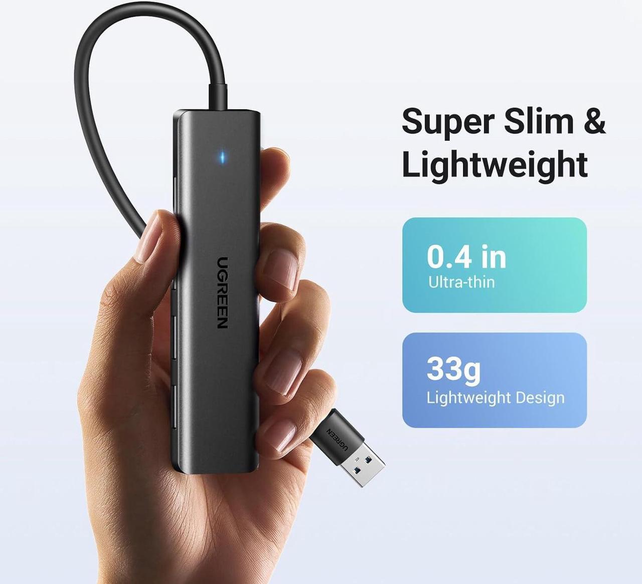 Alt view image 6 of 7 - UGREEN USB 3.0 Hub, 4 Ports USB A Splitter Ultra-Slim USB Expander for Mouse, Keyboard, Flash Drive, U Disk, Printer Compatible with Laptop, Desktop PC, Xbox, PS5, and More