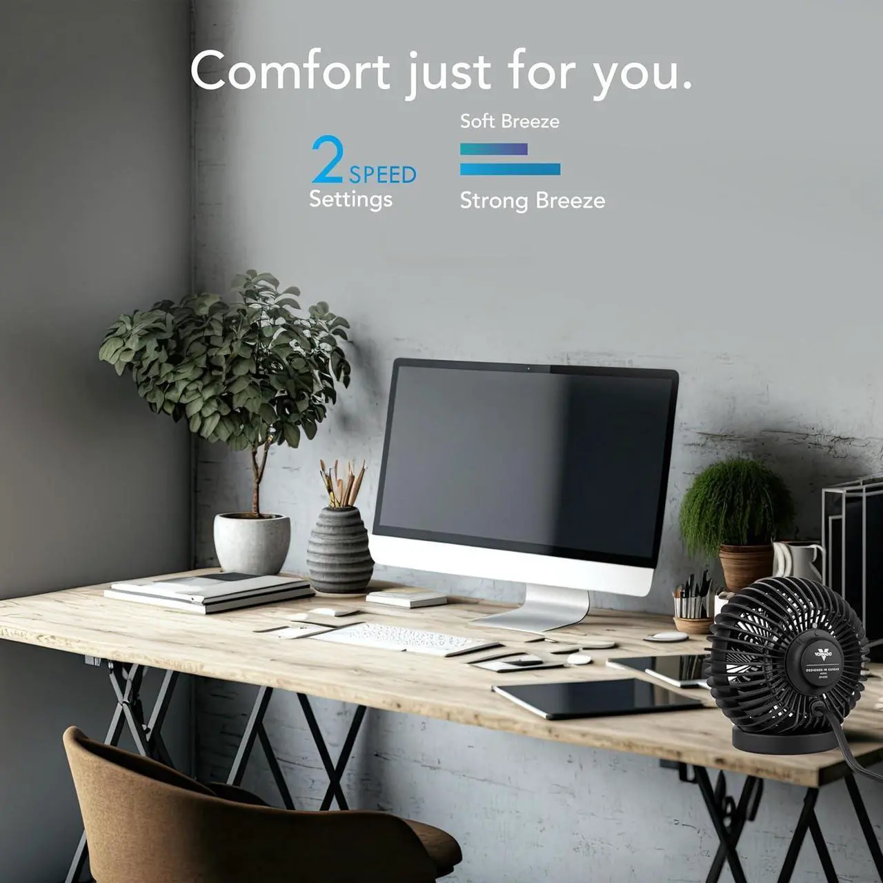 Alt view image 4 of 6 - SPHERE Personal Fan Small Desktop Globe Fan Adjustable Fan with Electric Plug In Quiet Fan for Bedside Table Top and Desk