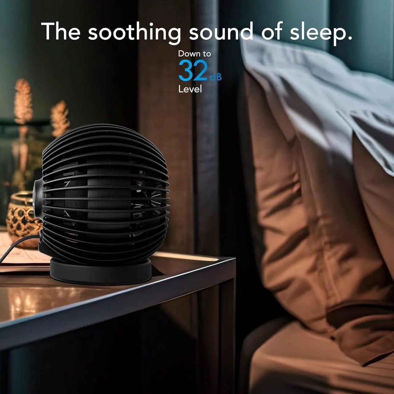 Alt view image 5 of 6 - SPHERE Personal Fan Small Desktop Globe Fan Adjustable Fan with Electric Plug In Quiet Fan for Bedside Table Top and Desk
