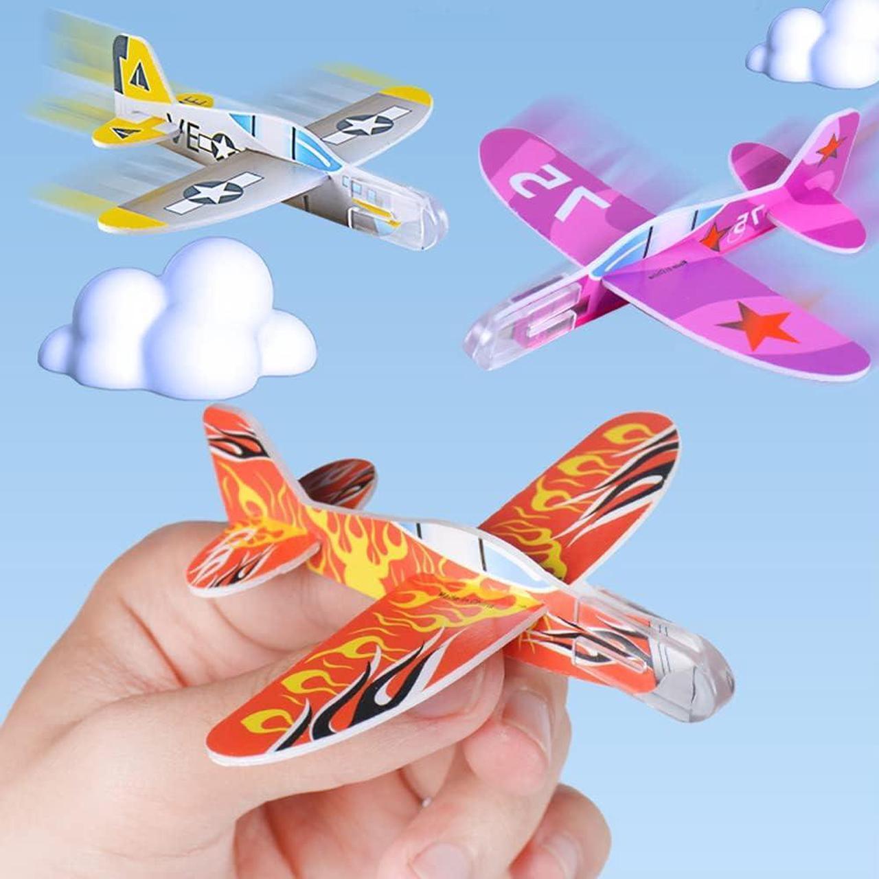 Alt view image 4 of 7 - 50 Pcs Foam Gliders Planes Toys for Kids Paper Airplane Party Favors Goodie Bag Stuffers Outdoor Flying Toys Bulk for Classroom Prizes Boys and Girls