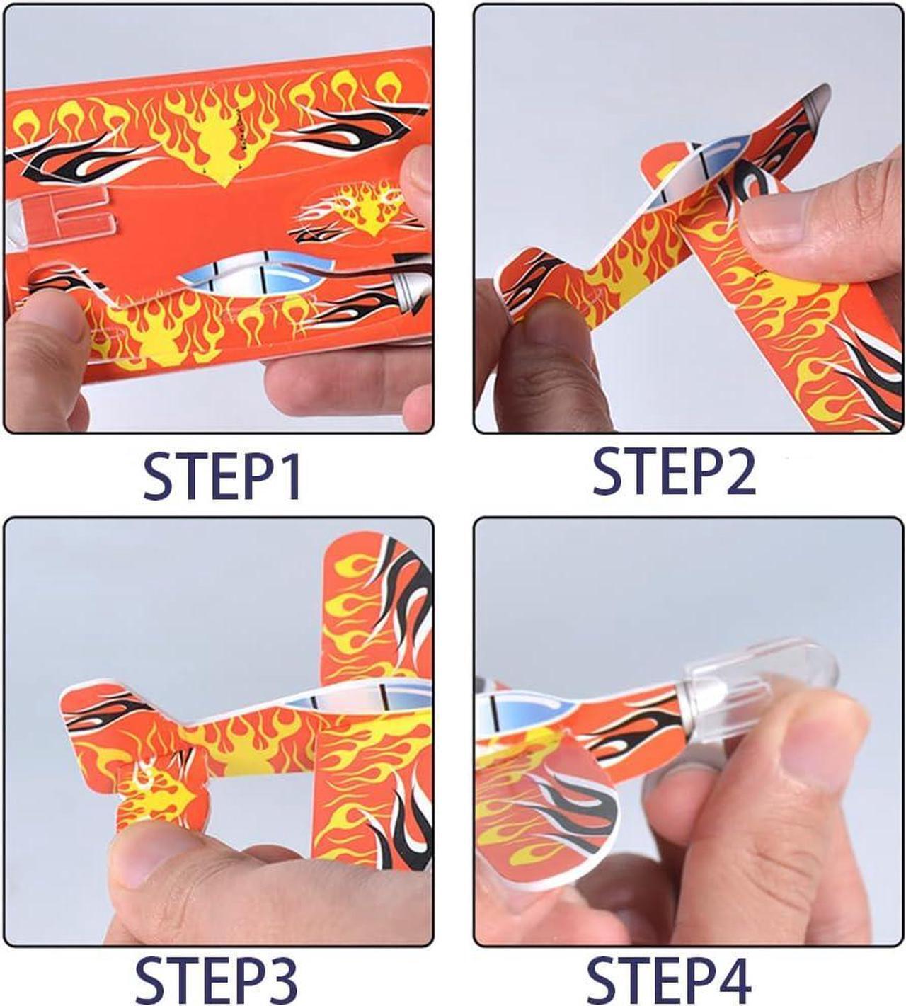 Alt view image 7 of 7 - 50 Pcs Foam Gliders Planes Toys for Kids Paper Airplane Party Favors Goodie Bag Stuffers Outdoor Flying Toys Bulk for Classroom Prizes Boys and Girls
