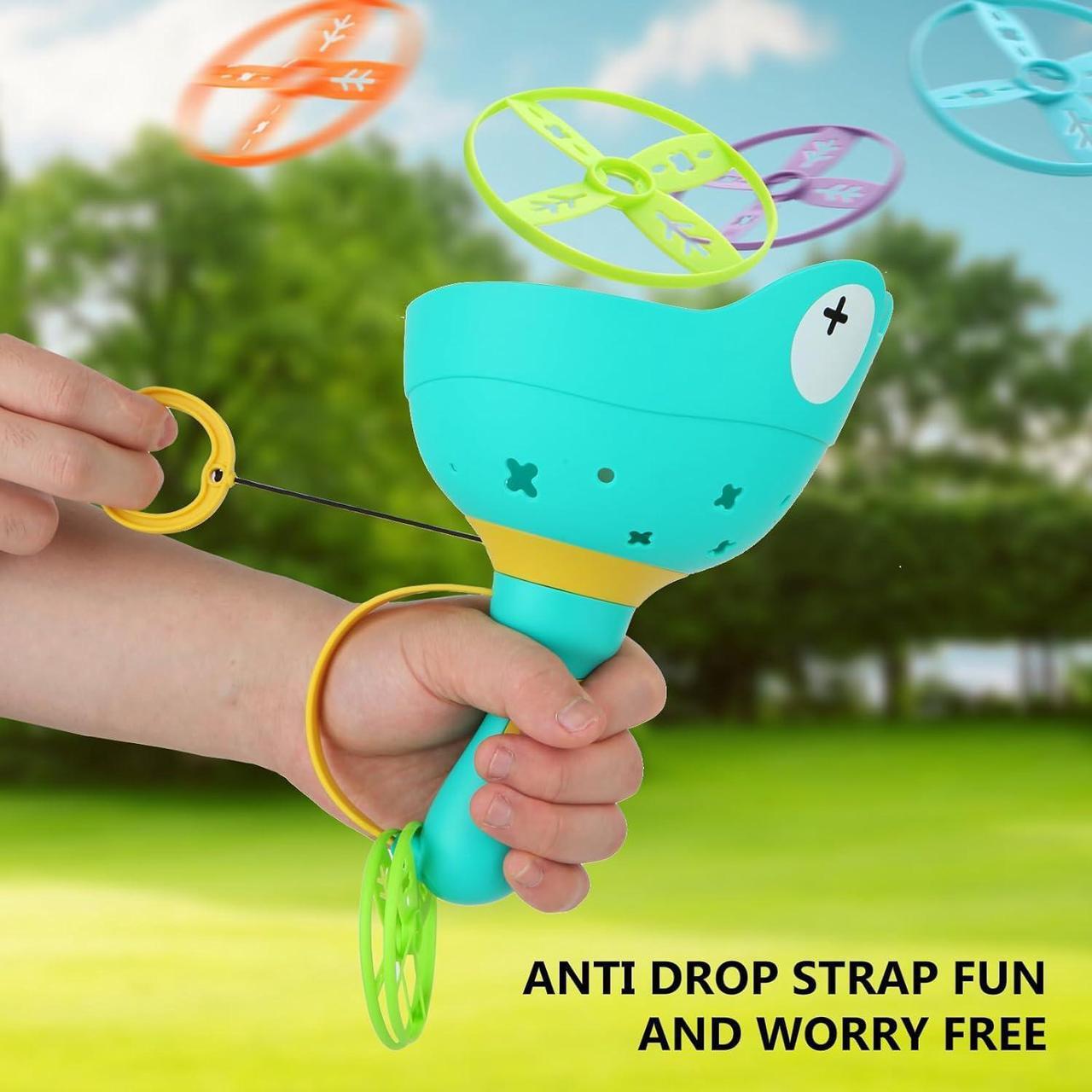 Alt view image 2 of 7 - Outdoor Toys for Kids Ages 4-8: Flying Disc Launcher Toys Manual Capture Catching Outdoor Games for 3 4 5 6 7 8 Years Old - Outside Toys for Toddlers 3-5 Christmas Easter Birthday Gifts Boys Girls