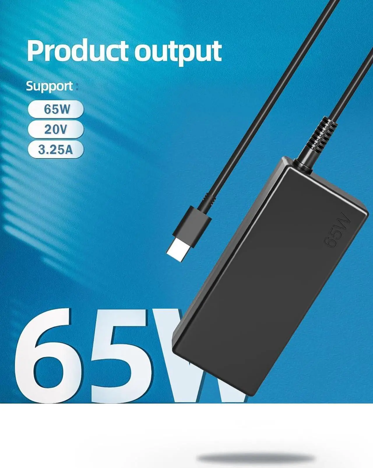 Alt view image 3 of 7 - Universal USB-C Laptop Charger 65w 45w Chromebook Charger for Dell Hp Lenovo Acer Razer Blade Stealth Samsung Chromebook MacBook Asus Fast Charging Type C Slim Travel Power Adapter