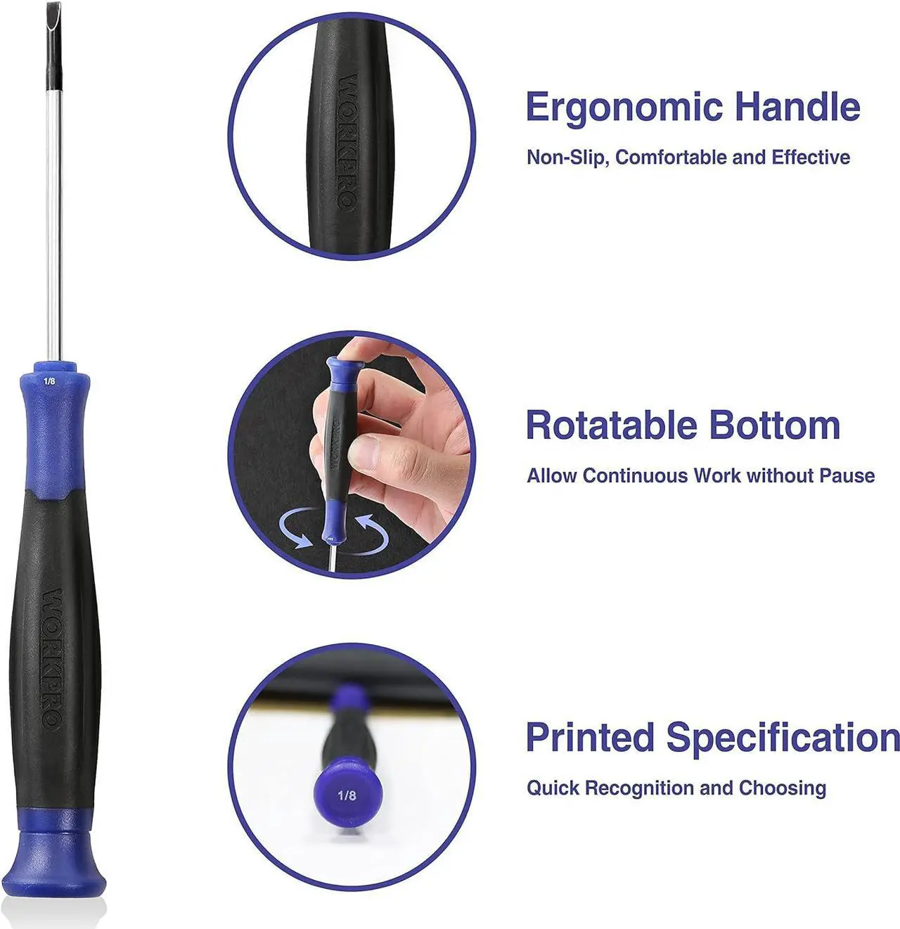 Alt view image 5 of 7 - 10-Piece Precision Screwdriver Set with Pouch Phillips Slotted Torx Star Magnetic Screwdriver Repair Tool Kit Non-Slip Grip for Eyeglass Watch Computer Laptop Phone