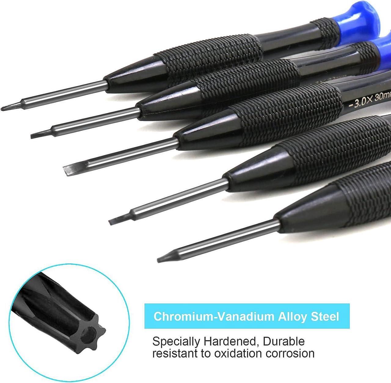 Alt view image 3 of 7 - Precision Screwdriver Set 25 PCS Small Screwdriver Set Magnetic with Torx Flathead Phillips Star Pentalobe Y Screwdrivers ESD Tweezers for Eyeglass Watchmaker Computer PC Electronic Laptop Jewelers