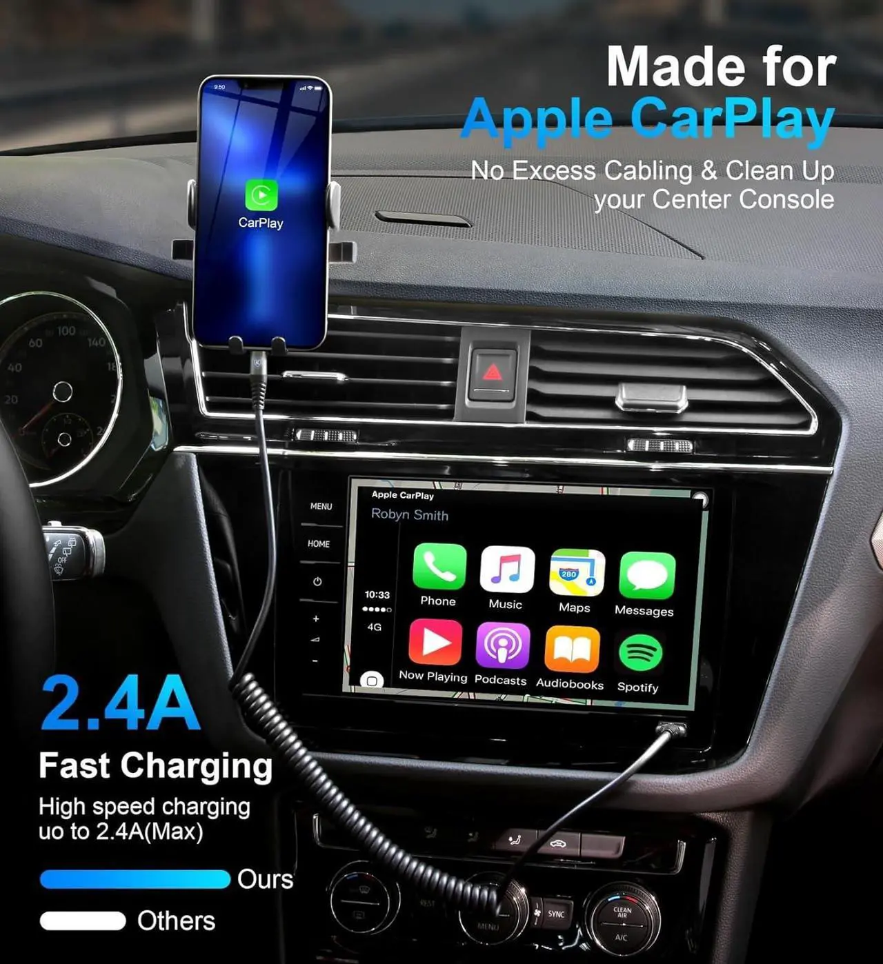 Alt view image 2 of 6 - Coiled Lightning Cable iPhone Charger Cable 3FT for Car 2 Pack [ MFi Certified] 3 Feet Lightning Cord Compatible with iPhone14/13/12/11 Pro Max/XS MAX/XR/XS/X/8/7/Plus/6S iPad/iPod- Black