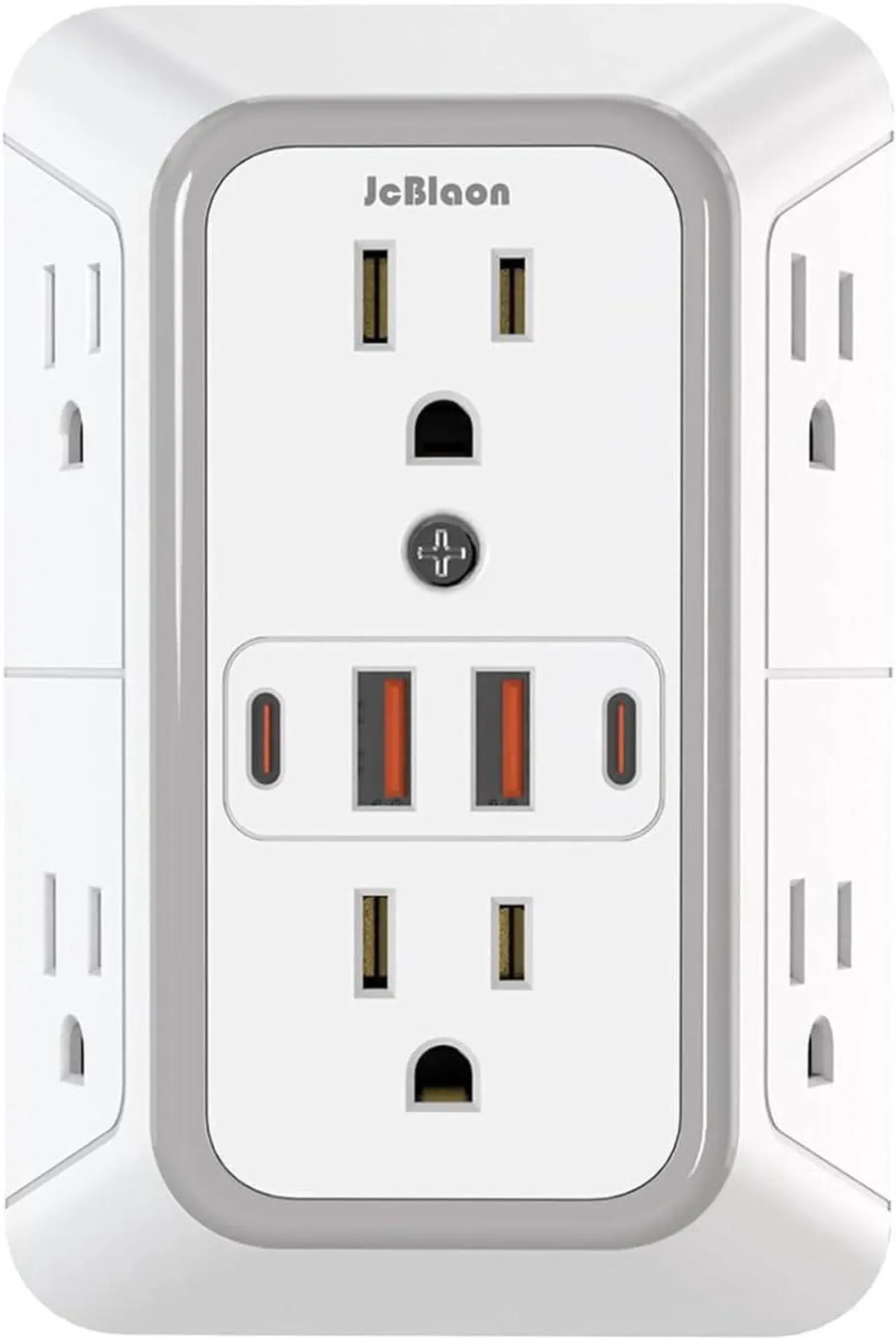 Main image of Outlet Extender Surge Protector - 6 Outlet Splitter with 4 USB Ports (2 USB C) Multiple Plug Expander Wall Charger 3 Sided Multi Plug Wall Adapter Power Strip for Home Office Kitchen Travel