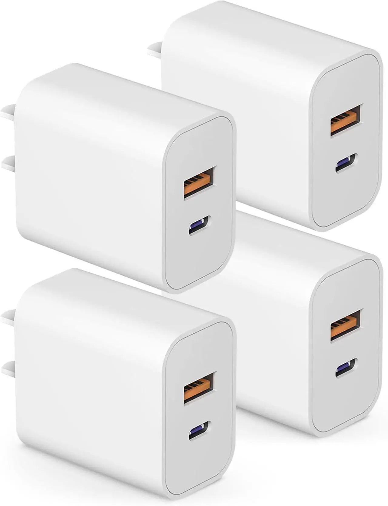 Main image of USB C Charger Block Charging Block Type C Charger 20W Wall Chargers 4 Pack for iPhone 16/16 Plus/16 Pro/16 Pro Max/iPhone 15/15 Pro/15 Pro Max/14/13/12 Pro///Android