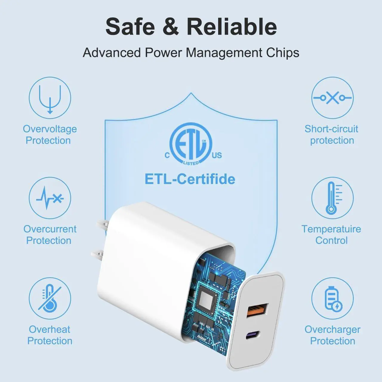 Alt view image 3 of 7 - USB C Charger Block Charging Block Type C Charger 20W Wall Chargers 4 Pack for iPhone 16/16 Plus/16 Pro/16 Pro Max/iPhone 15/15 Pro/15 Pro Max/14/13/12 Pro///Android