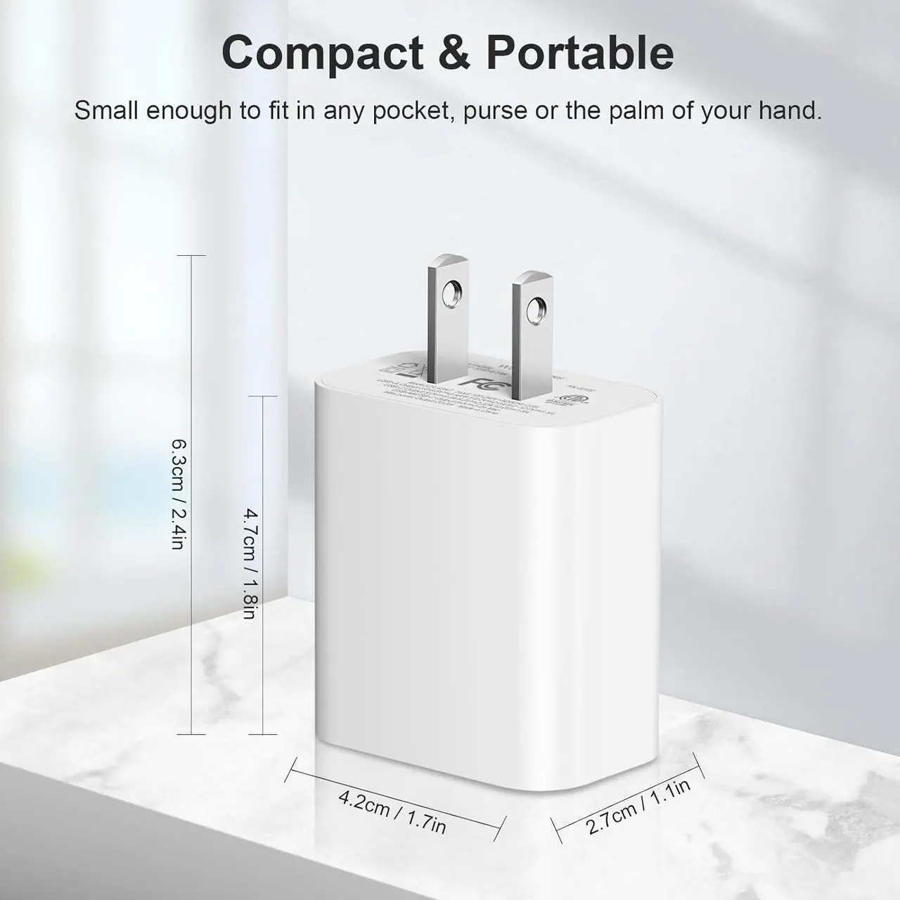 Alt view image 6 of 7 - USB C Charger Block Charging Block Type C Charger 20W Wall Chargers 4 Pack for iPhone 16/16 Plus/16 Pro/16 Pro Max/iPhone 15/15 Pro/15 Pro Max/14/13/12 Pro///Android