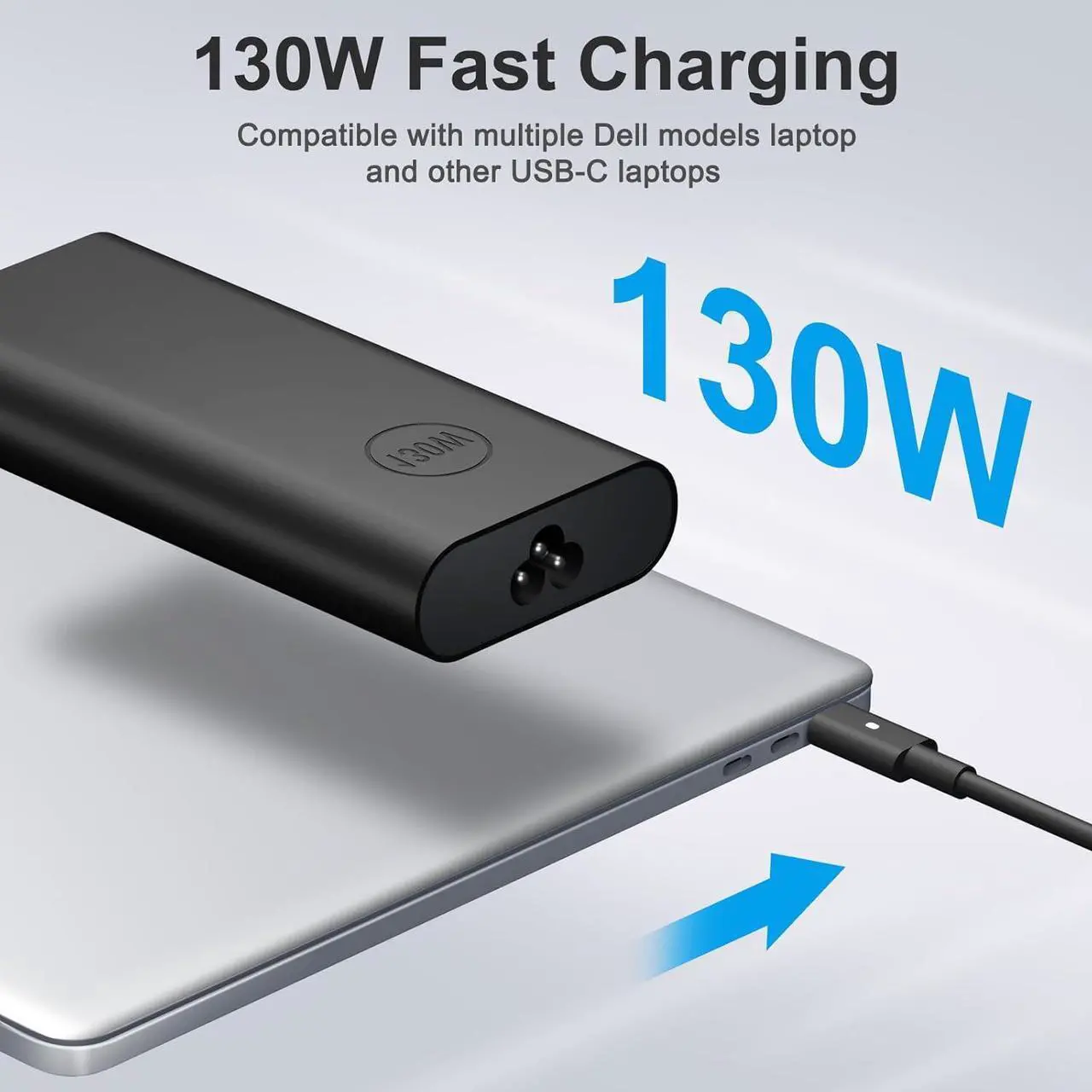 Alt view image 2 of 7 - Charger for Dell Laptop Computer 130W 90W 65W 45W USB C Fast Power Adapter