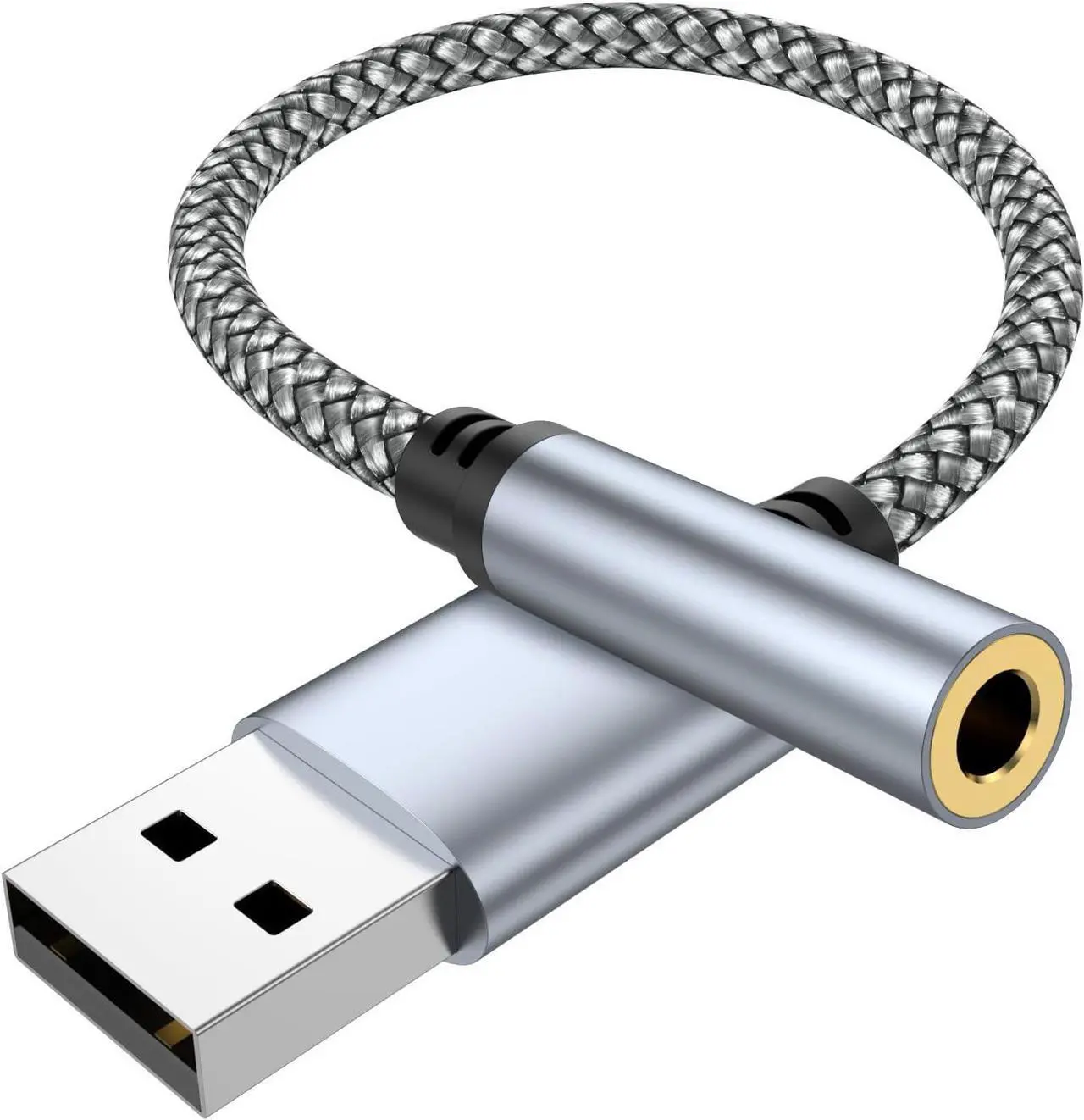 Main image of USB to 3.5mm Jack Audio Adapter USB to Audio Aux Cable External Stereo Sound Card USB to 3.5mm TRRS Female Headset for PS4/PS5/Headphone/Mac/Linux/Laptop/Desktops/Docking Station