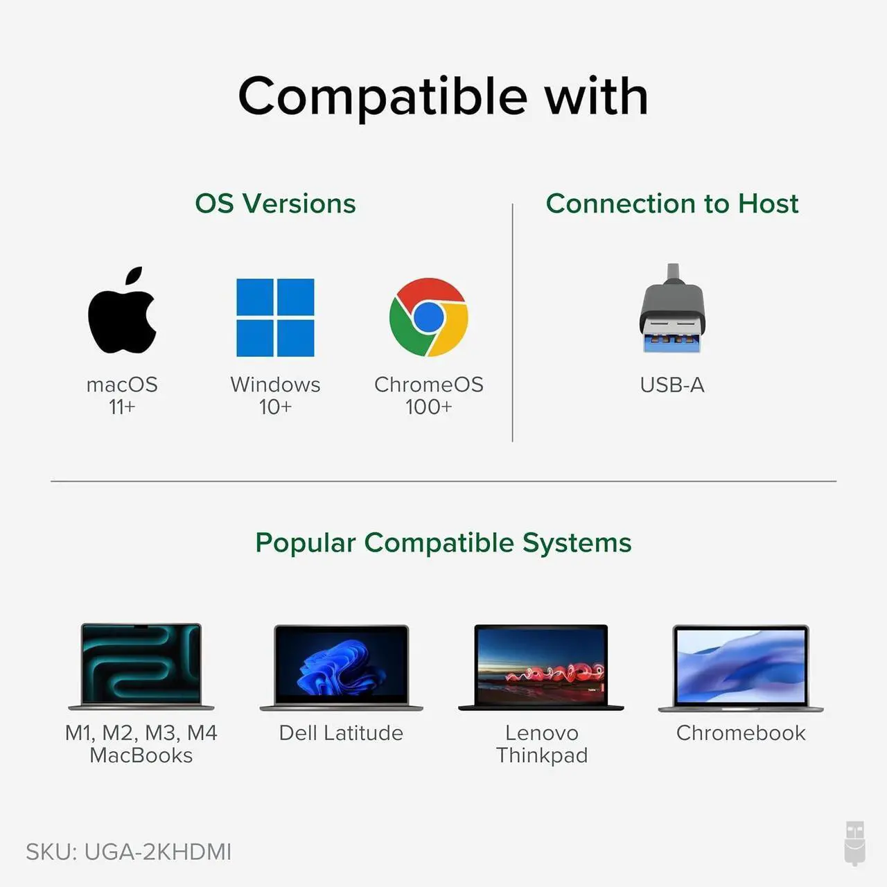 Alt view image 4 of 7 - USB 3.0 to HDMI Video Graphics Adapter with Audio for Multiple Monitors up to 2560x1440 Supports Windows 11 10 8.1 7 XP and Mac