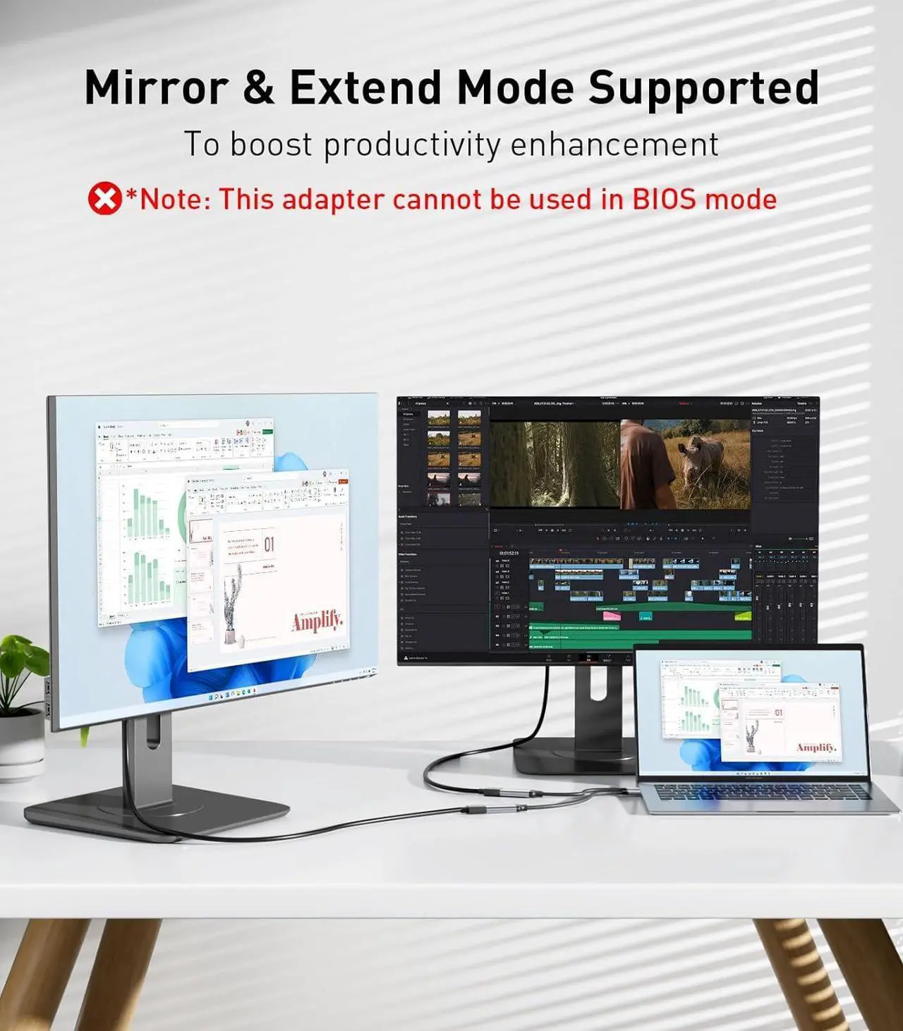 Alt view image 5 of 7 - USB to HDMI Adapter 1080P@60Hz USB 3.0 Male to HDMI Female Multi-Display Cable Converter Suitable for Macos Windows 7/8/10/11 - Driver Installation is Required