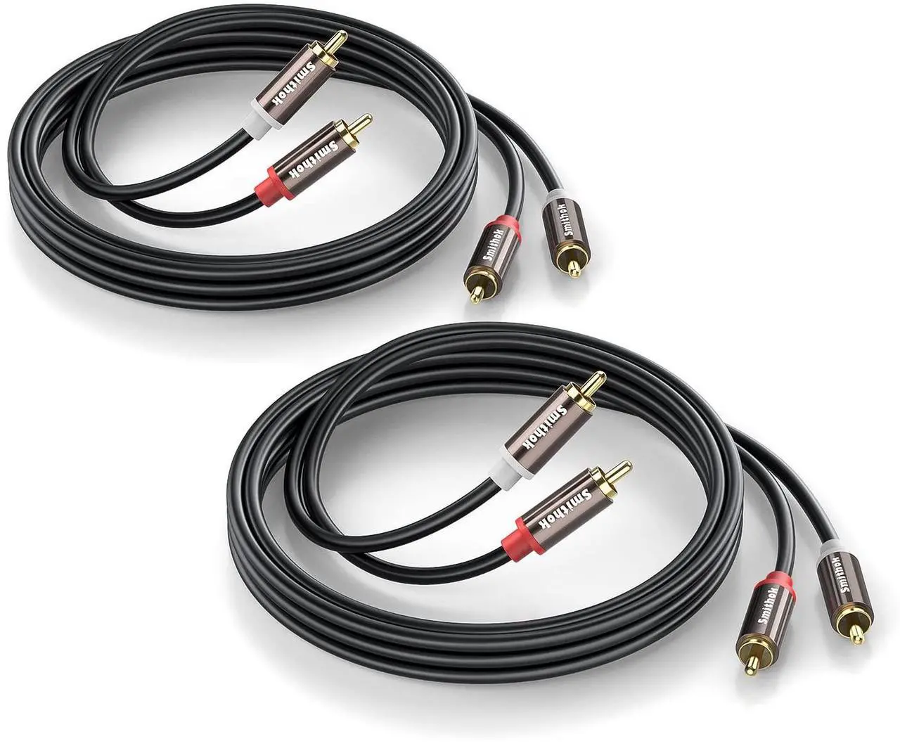 Main image of RCA Cables 2 Pack[Hi-Fi Sound PVC Jacket Shielded] 2-Male to 2-Male RCA Audio Stereo Subwoofer Cable Auxiliary Cord for Home Theater Amplifiers HDTV Hi-Fi Systems Speakers (6.6Ft/2m)