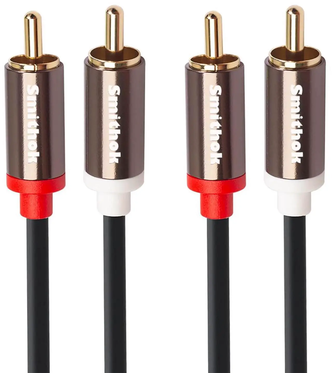 Alt view image 2 of 5 - RCA Cables 2 Pack[Hi-Fi Sound PVC Jacket Shielded] 2-Male to 2-Male RCA Audio Stereo Subwoofer Cable Auxiliary Cord for Home Theater Amplifiers HDTV Hi-Fi Systems Speakers (6.6Ft/2m)