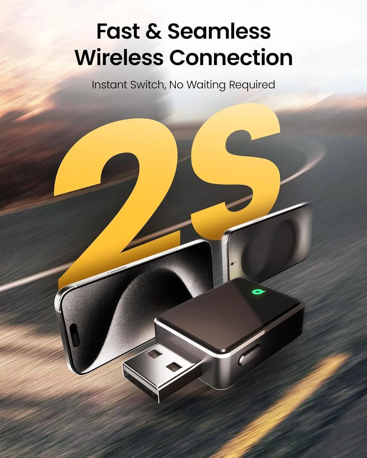 Alt view image 4 of 7 - Wireless CarPlay Adapter One Click Multi Device Switching Seamless Connection Convert Wired to Wireless carplay Compatible with iOS 10+ Android 11+ 2018 and Later Models
